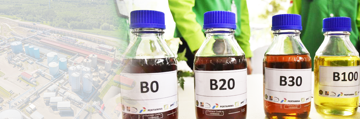 Gambar proses tahapan konversi solar ke biosolar, mulai dari 100% solar hingga 100% biosolar / biodiesel